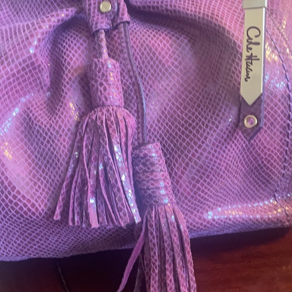 Cole Haan Snakeskin embossed Satchel - Picture 3 of 9